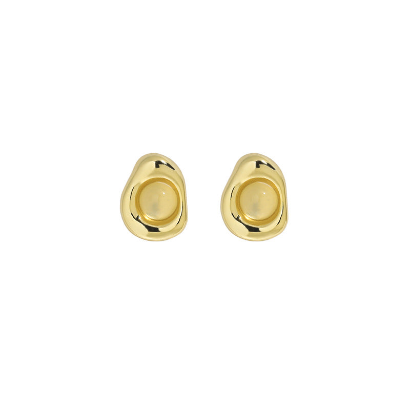 SERAPHINA'S CHALCEDONY SILVER EAR STUDS - OPHRASTUDIO