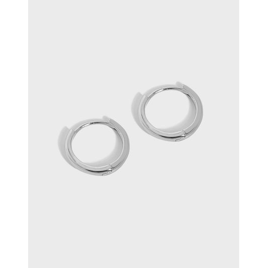 MINIMALIST CIRCLE SILVER HOOP EARRINGS - OPHRASTUDIO