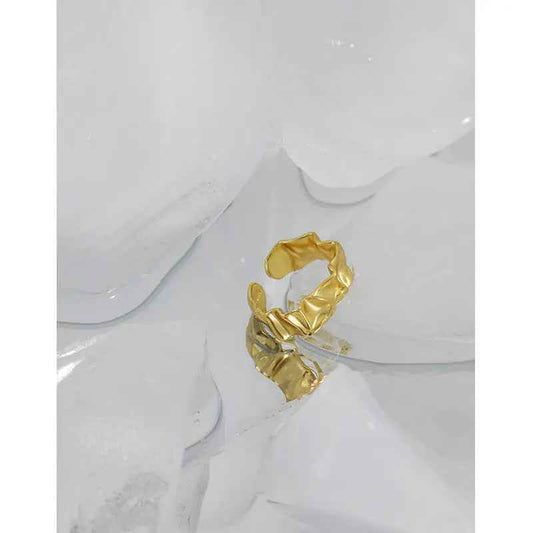 Whimsical Ripples Silver Statement Ring