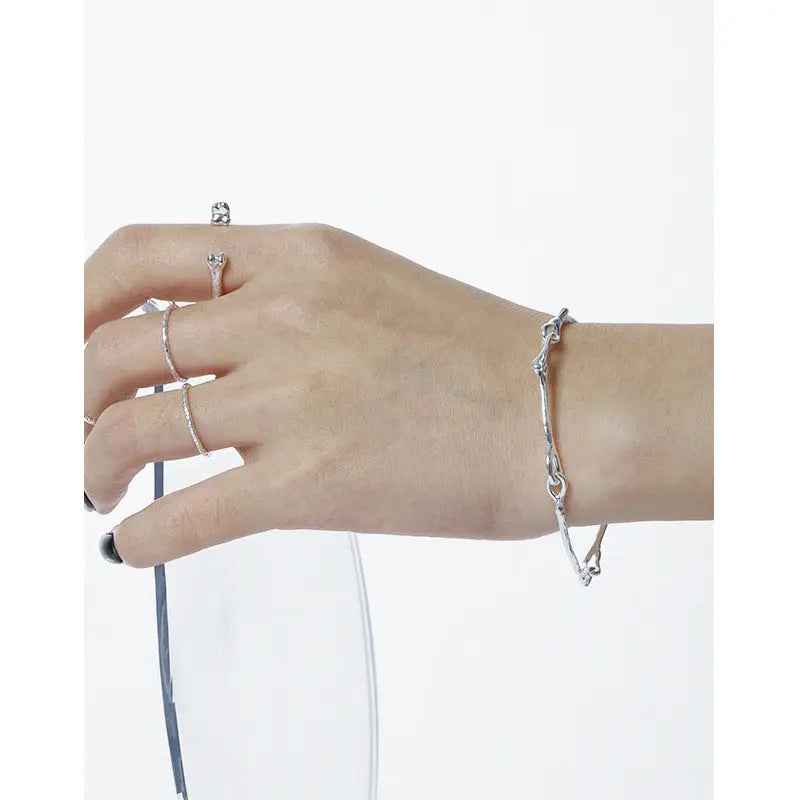 Sylvia's Twisted Branch Silver Chain Bracelet