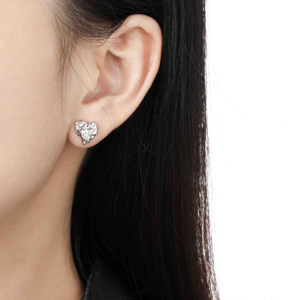 Aurora Love Silver Stud Earrings