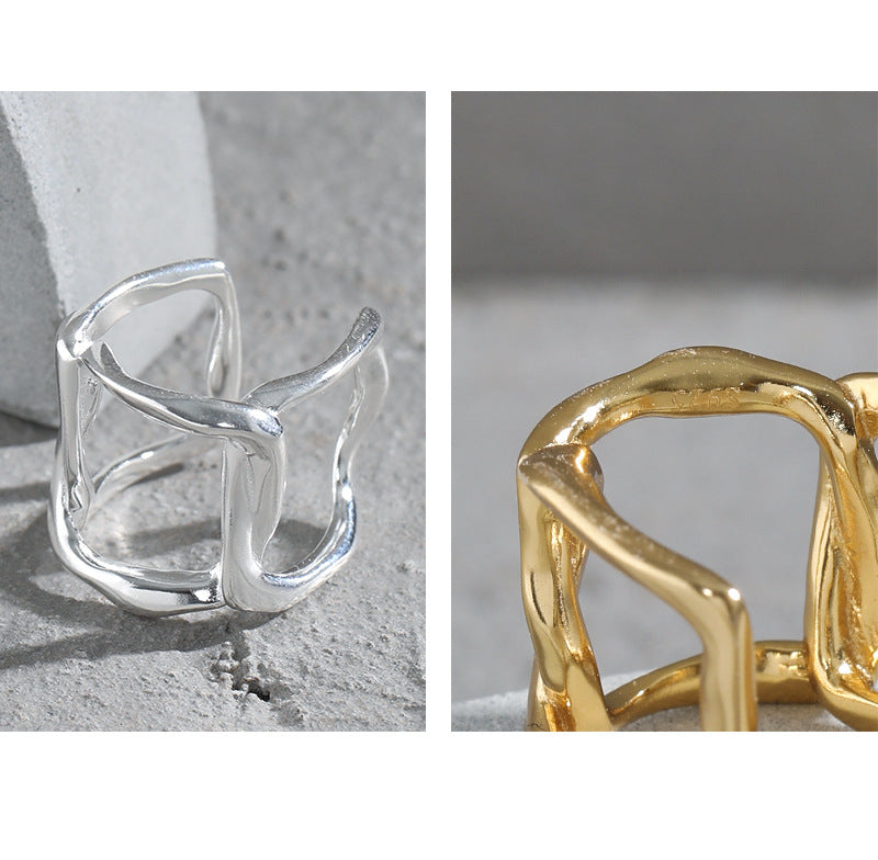 GEOMETRIC SQUARE HOLLOW EAR CLIP OPHRASTUDIO