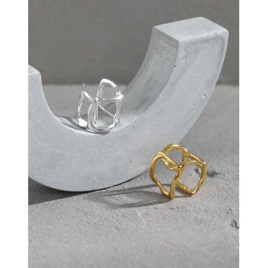 Hollow Sterling Silver Ear Cuff Earring