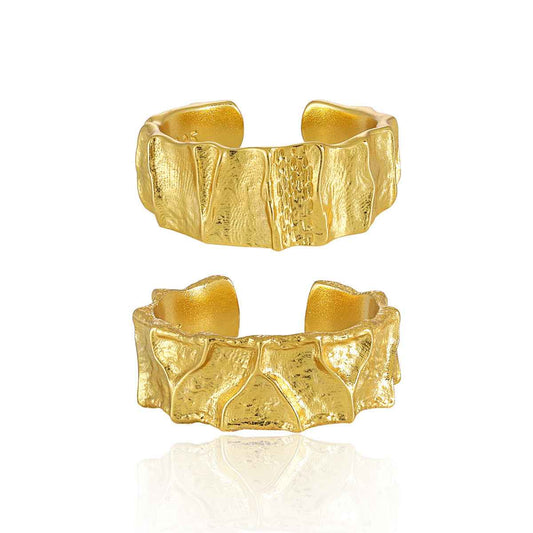 Aurora's Irregular Pleated Silver Statement Ring