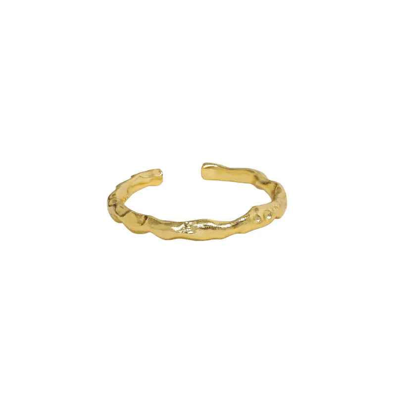 Aphrodite's Irregular Surface Silver Stacking Ring