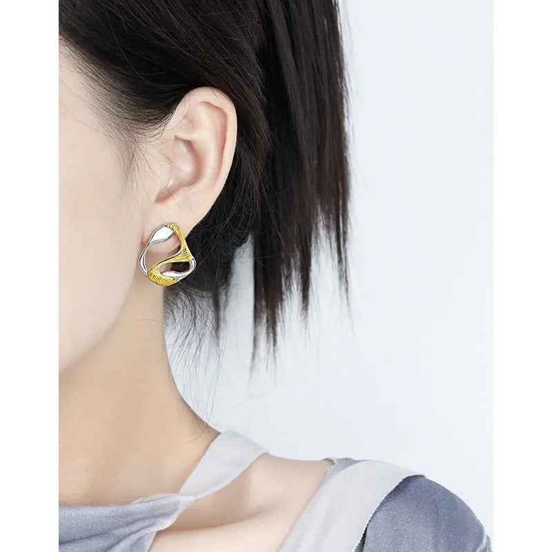 Sweet Geometry Silver Stud Earrings