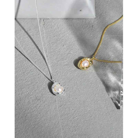 Elegance Silver Pearl Necklace