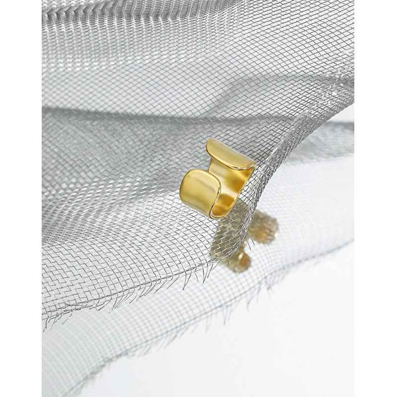 Irregular Surface Sterling Silver Ear Cuff Earring