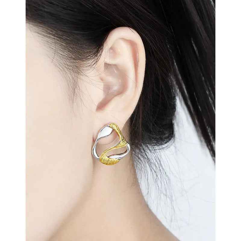 Sweet Geometry Silver Stud Earrings