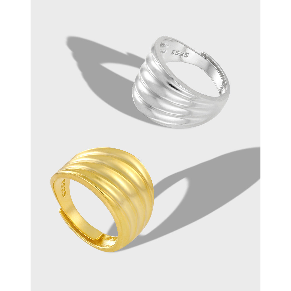 MARISSA'S MULTI-LAYER WAVE SILVER RING - OPHRASTUDIO