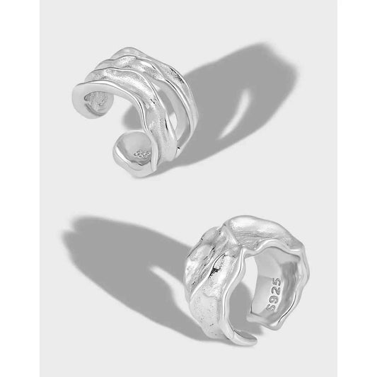 Irregular Bump Sterling Silver Ear Cuff Earring