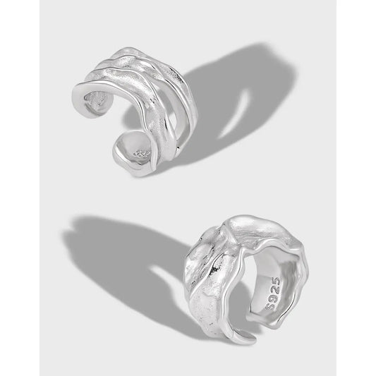 Irregular Bump Sterling Silver Ear Cuff Earring