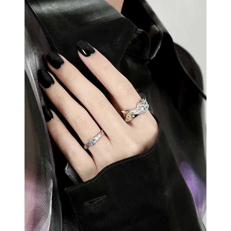 Dazzling Silver Statement Ring