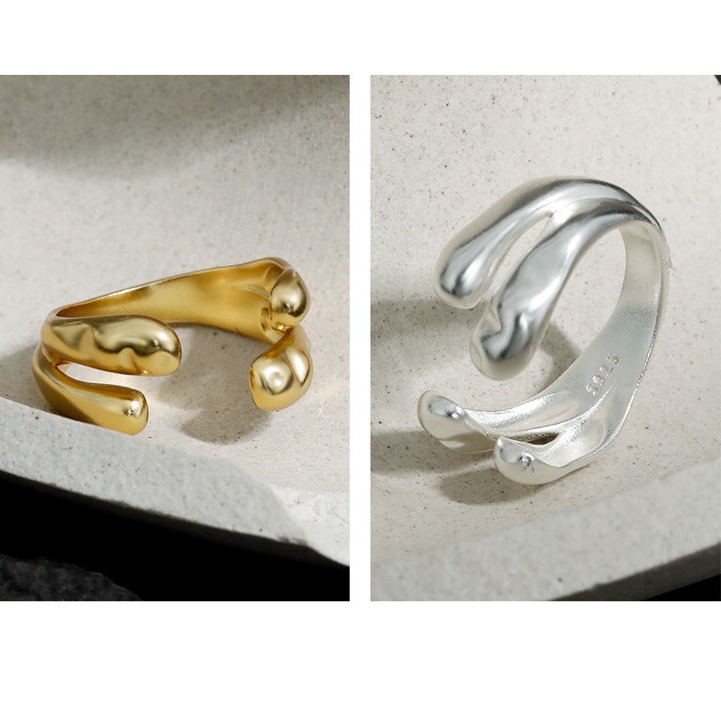 CELESTE'S DOUBLE-LAYER SILVER RING - OPHRASTUDIO
