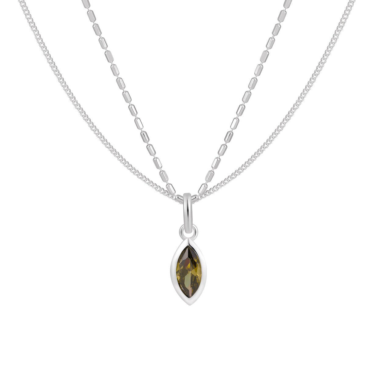 GEMSTONE PENDANT SILVER NECKLACE OPHRASTUDIO
