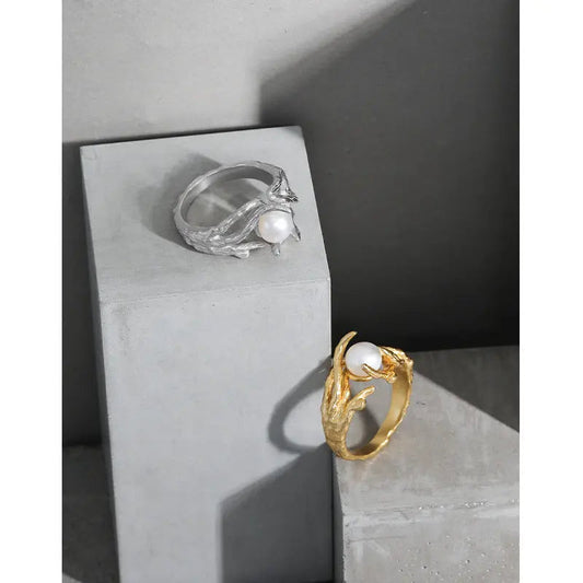 Serene Essence Silver Pearl Ring