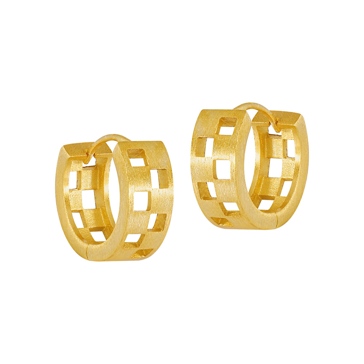 AURORA'S MATTE BRUSHED HOLLOW EARRING BUCKLE OPHRASTUDIO
