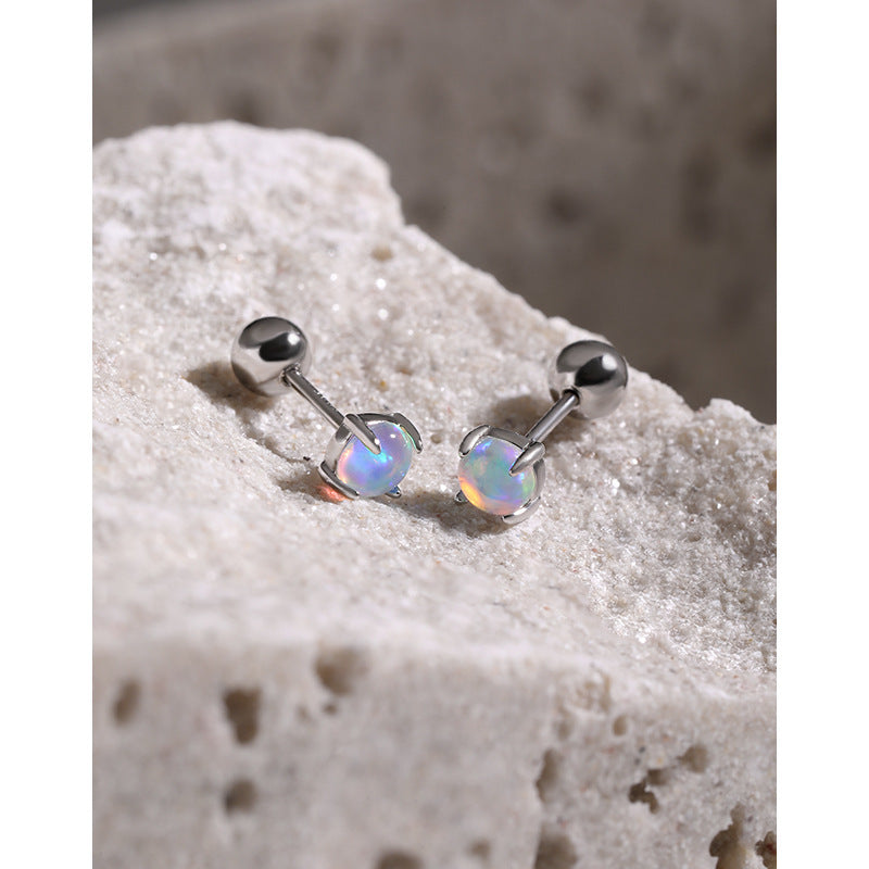 Luna Glow Opal Stud Earrings OPHRASTUDIO