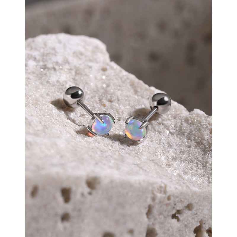 Luna Glow Opal Stud Earrings