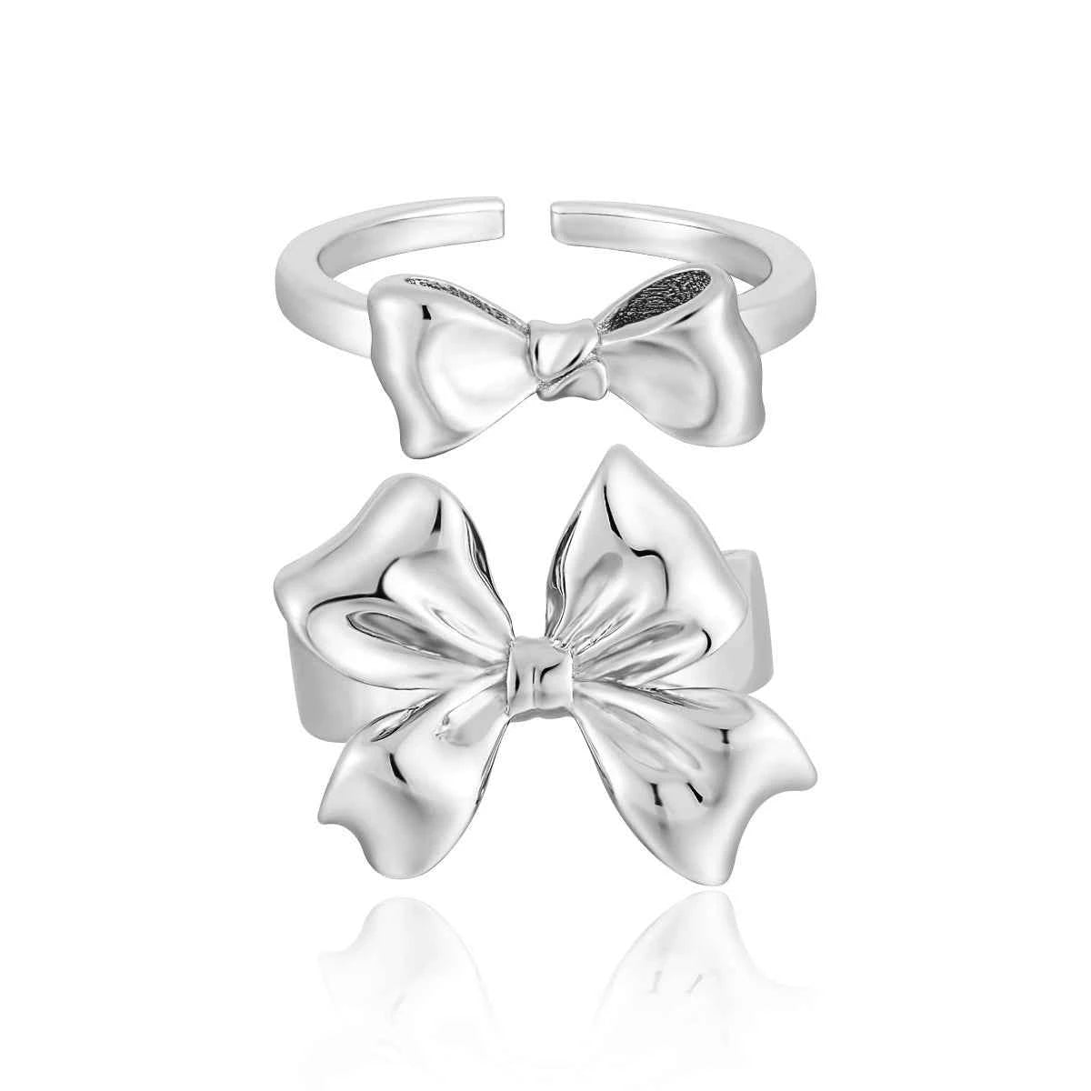 Bow Knot Silver Statement Ring