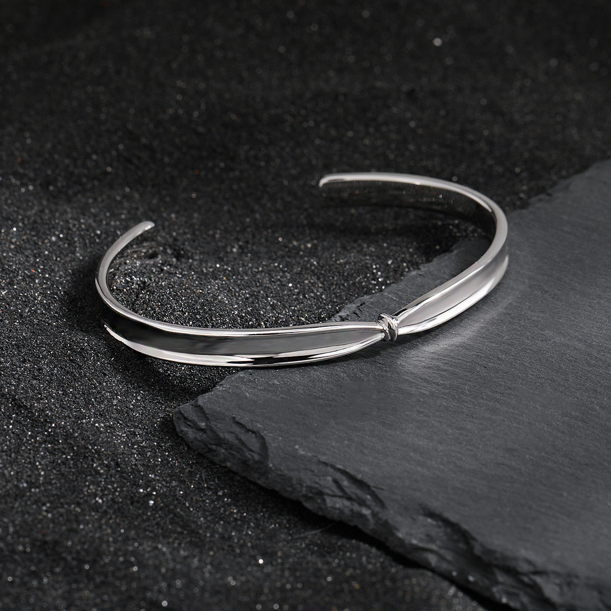 Polished Knot Sterling Silver Cuff Bracelet OPHRASTUDIO