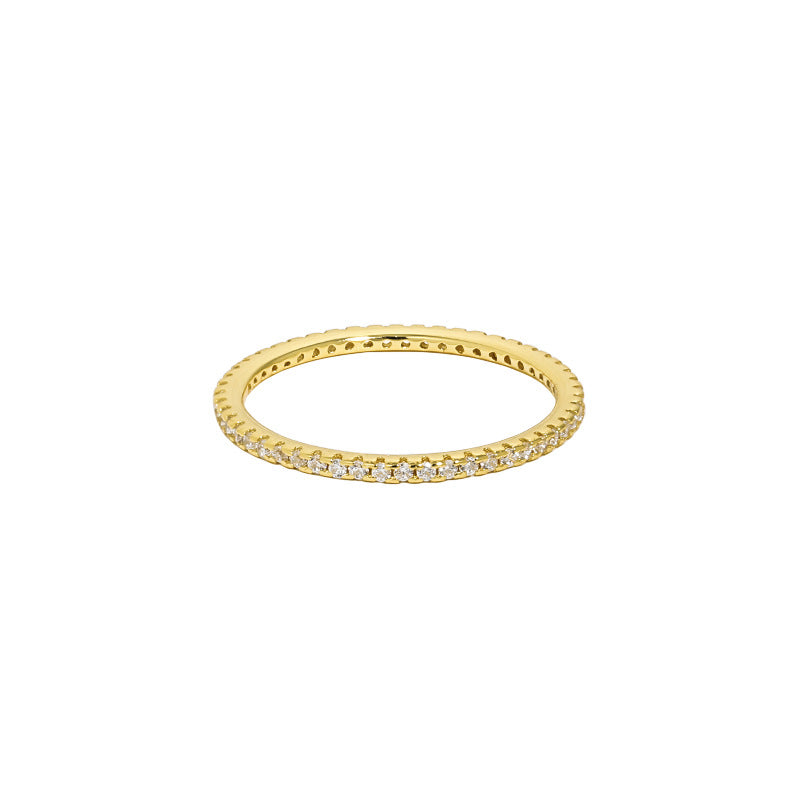 CELIA'S INLAID ZIRCON SILVER FINE RING - OPHRASTUDIO