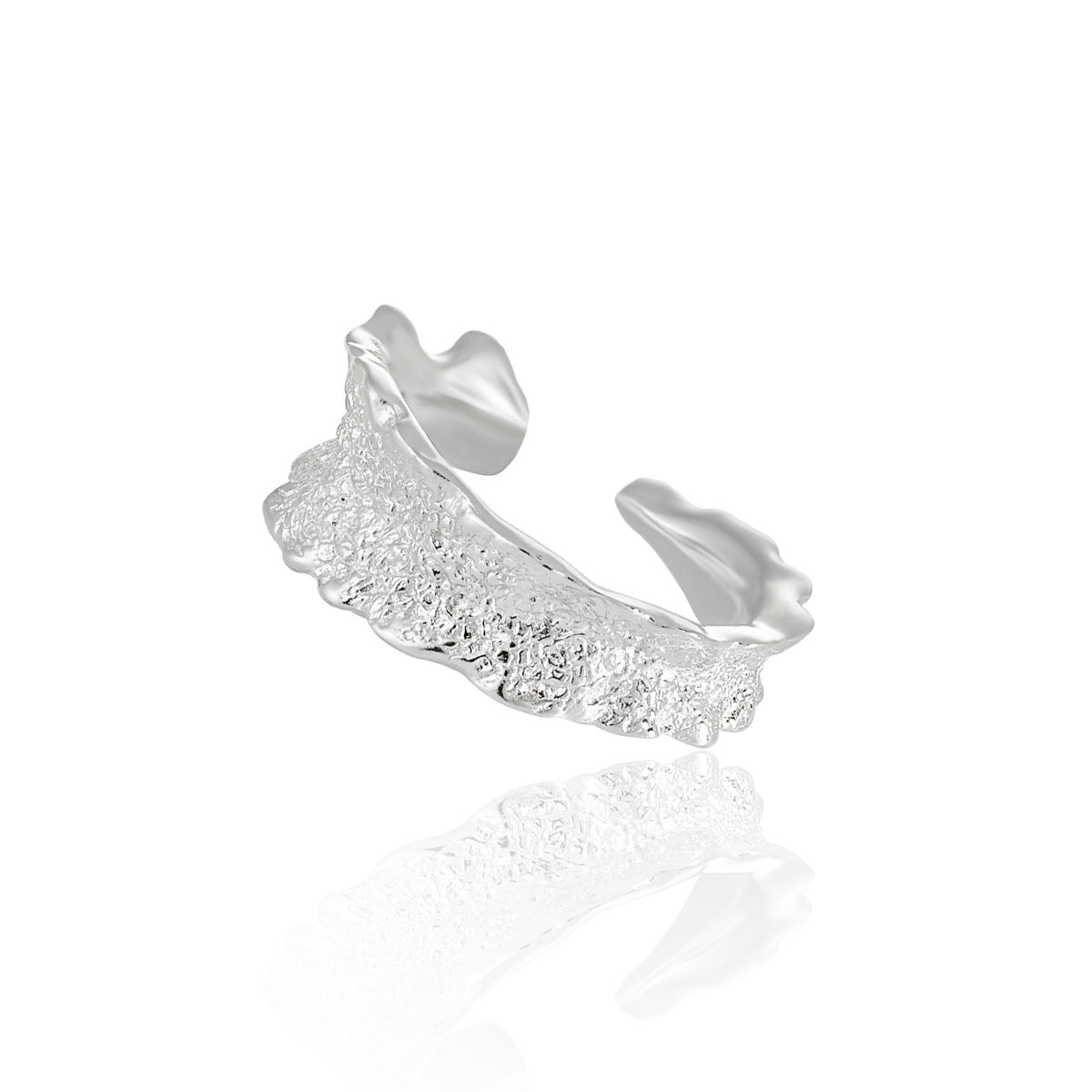 ISOLDE'S WIDE TEXTURED SILVER RING OPHRASTUDIO