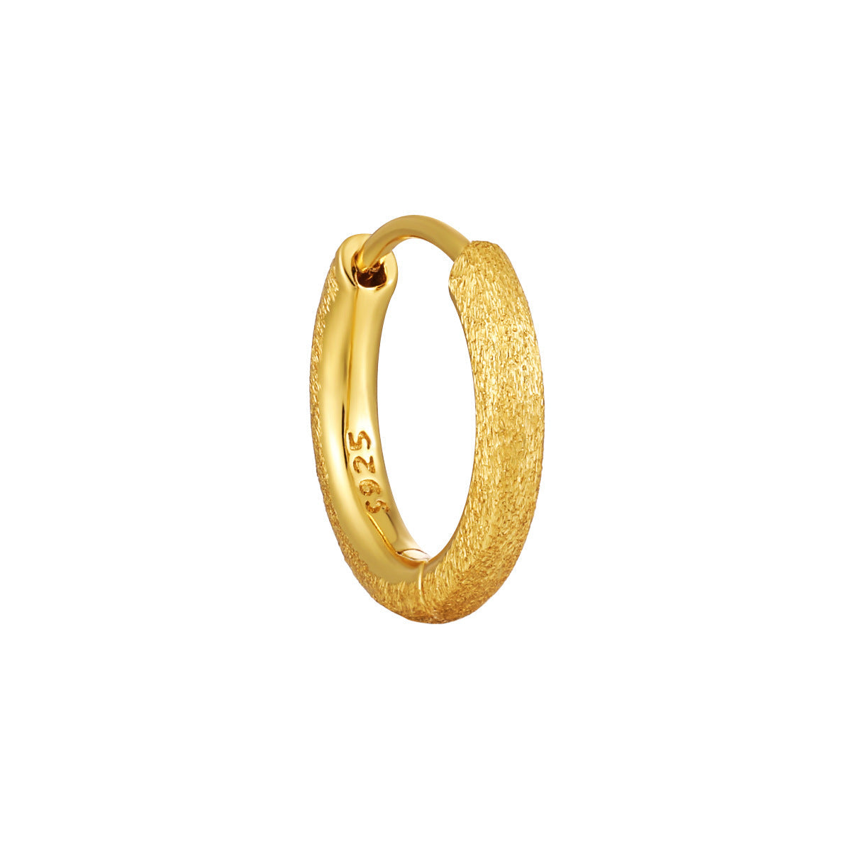Minimalist Matte Sterling Silver Huggie Earring OPHRASTUDIO