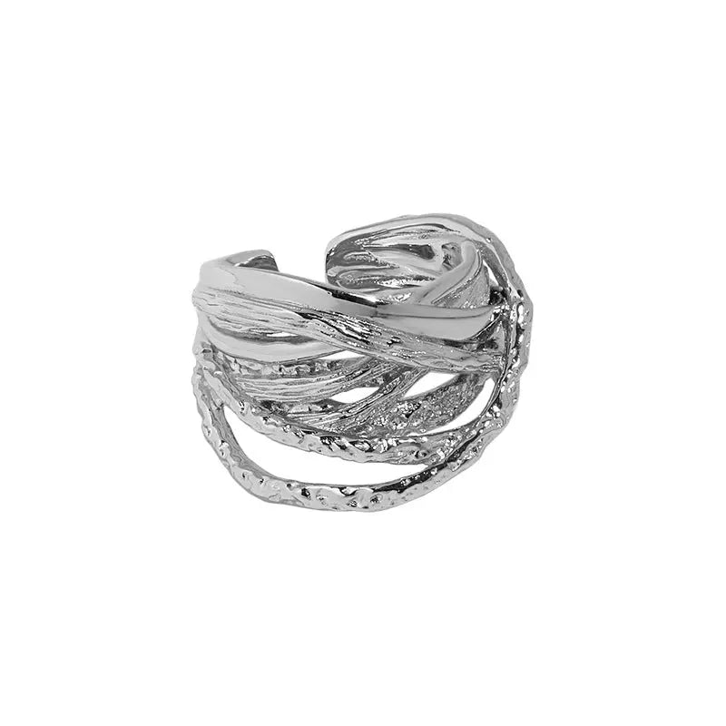 CIRCE'S MULTI-LAYER SILVER RING - OPHRASTUDIO