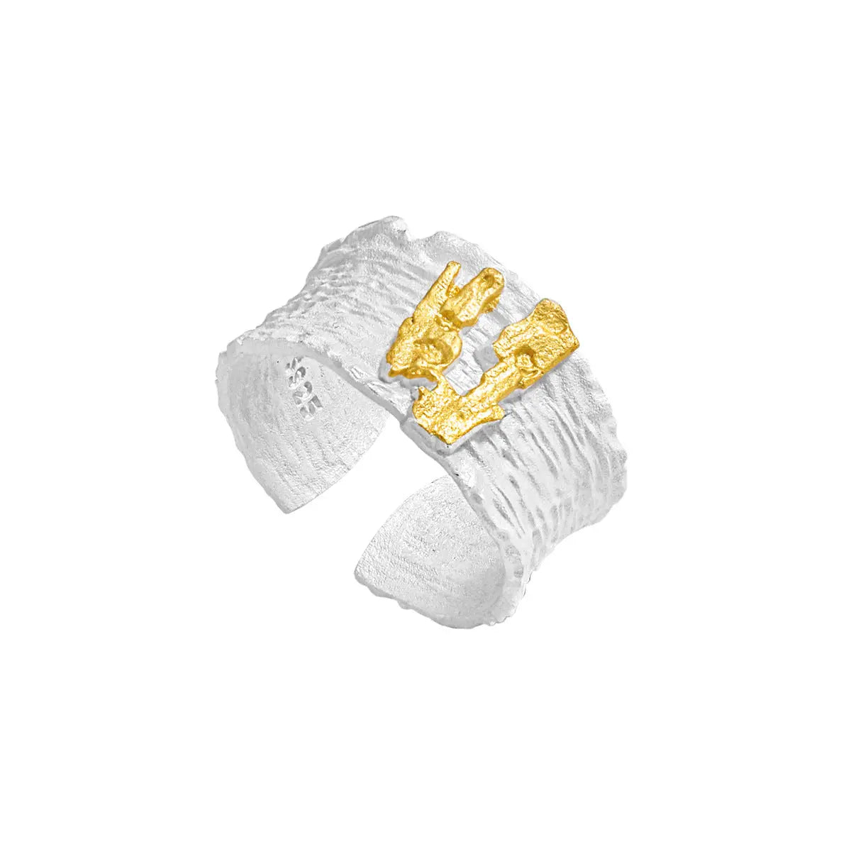 Striped Verve Silver Statement Ring