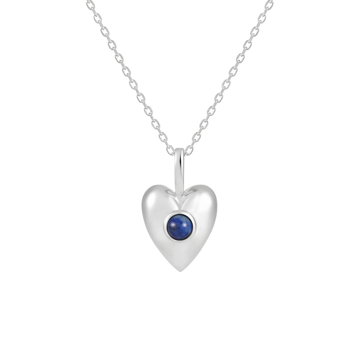 572 lapis lazuli love necklace female European and American style S925 sterling silver niche personality ins high-end black agate silver jewelry OPHRASTUDIO