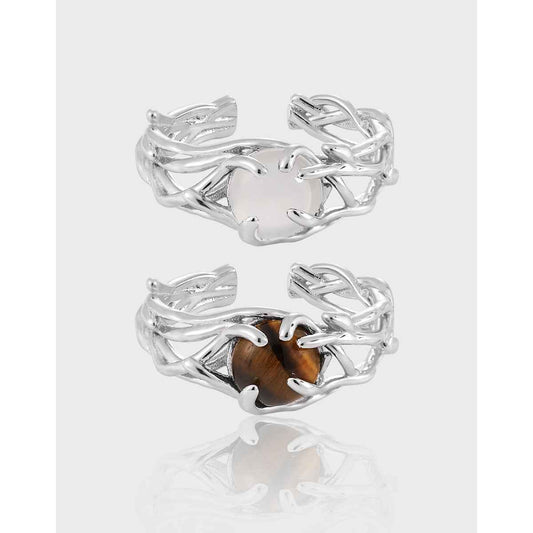 Aurora's Gleam Hollow Silver Statement Ring