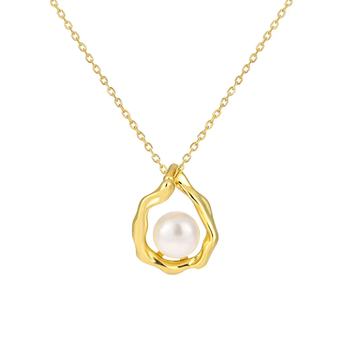 GEOMETRIC PEARL DROP NECKLACE - OPHRASTUDIO