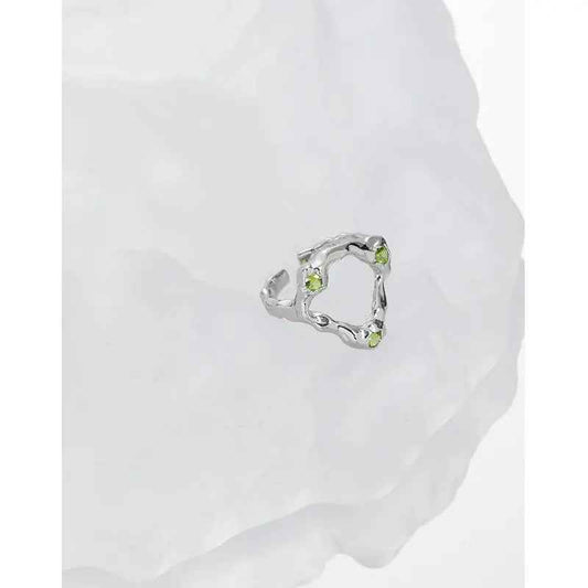 Elysia's Green Silver Statement Ring