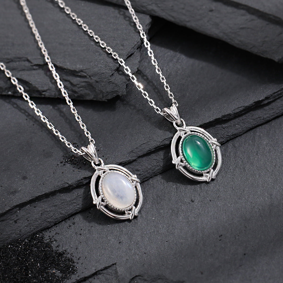 Natural Gemstone Pendant Necklace OPHRASTUDIO