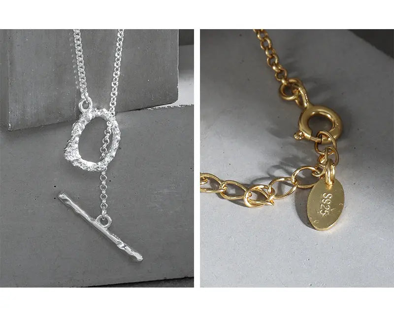 MINIMALIST OT BUCKLE COLLARBONE NECKLACE - OPHRASTUDIO