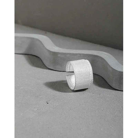 Athena's Bandage Texture Silver Statement Ring