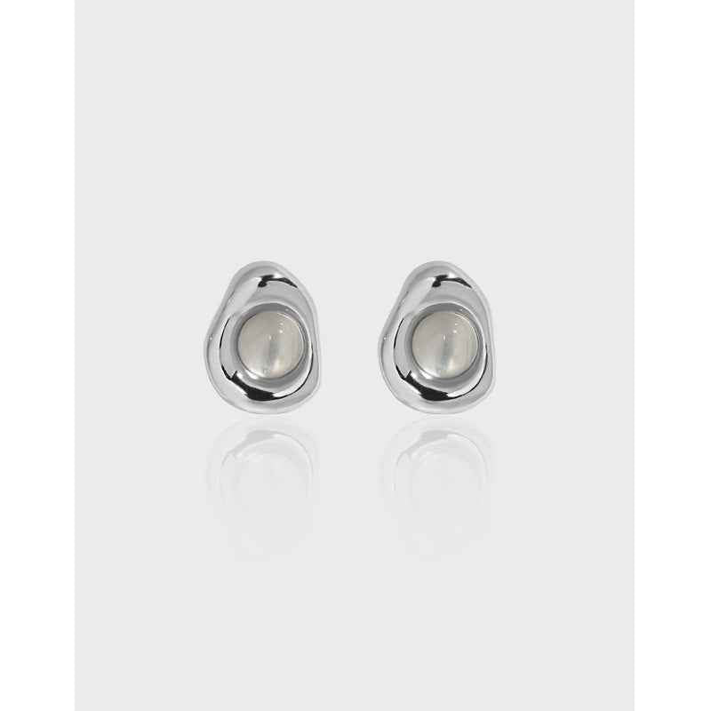 Seraphina's Chalcedony Silver Stud Earrings