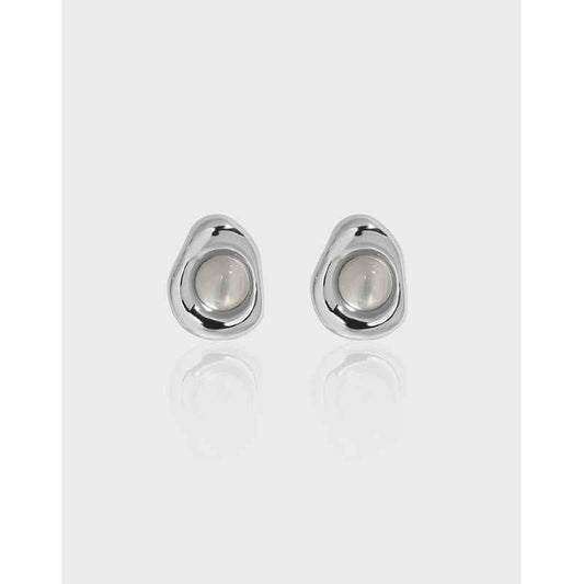 Seraphina's Chalcedony Silver Stud Earrings