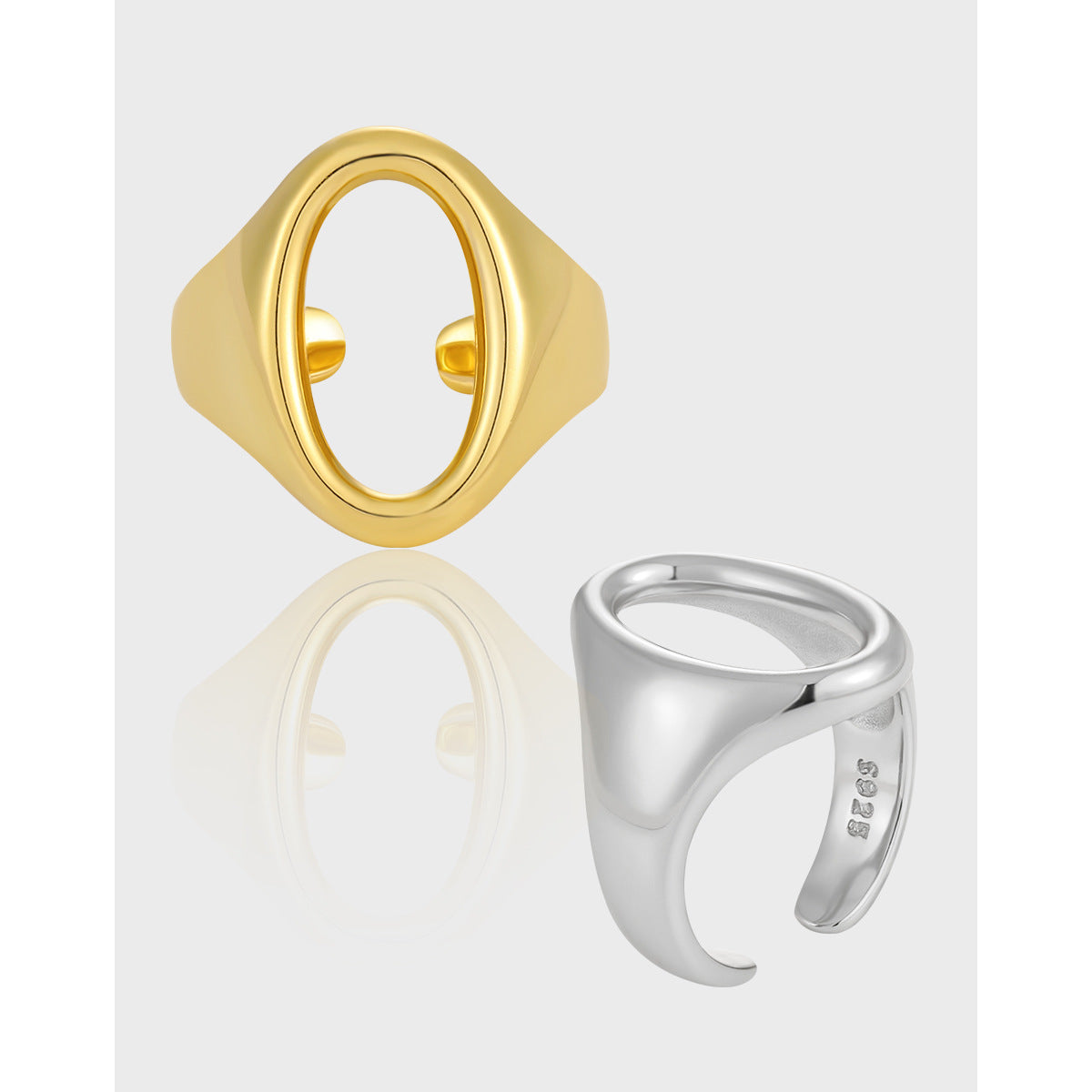 CASSIA'S OVAL HOLLOW SILVER RING - OPHRASTUDIO