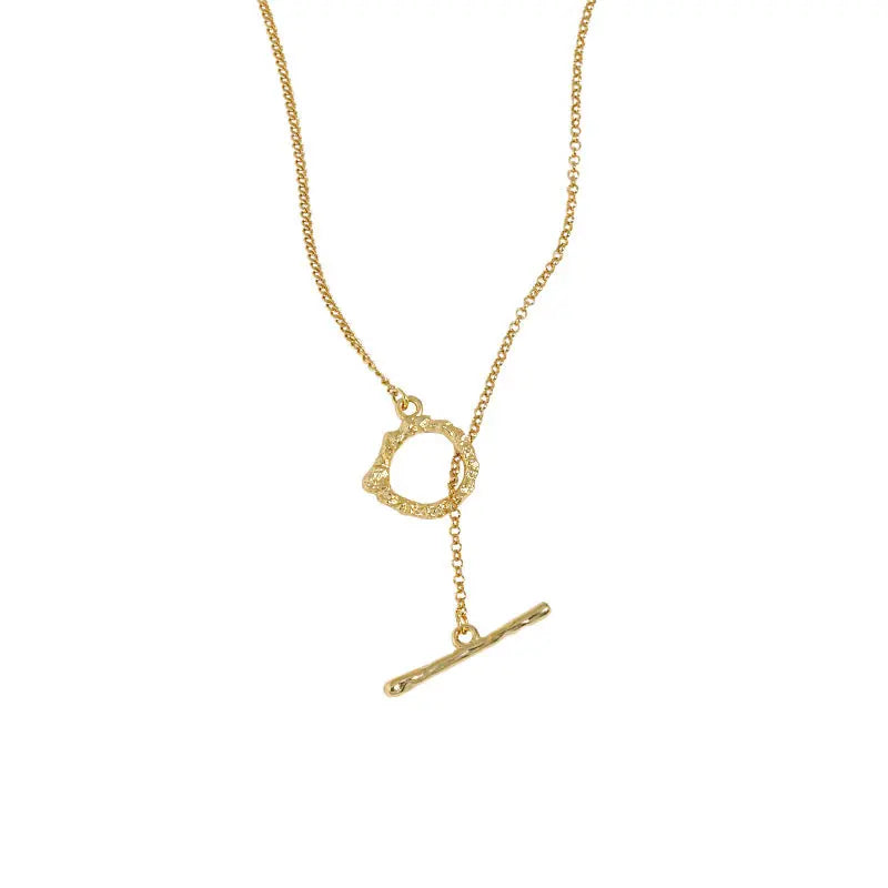Minimalist Ot Buckle Silver Chain Necklace