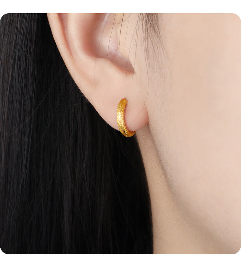 Minimalist Matte Sterling Silver Huggie Earring OPHRASTUDIO