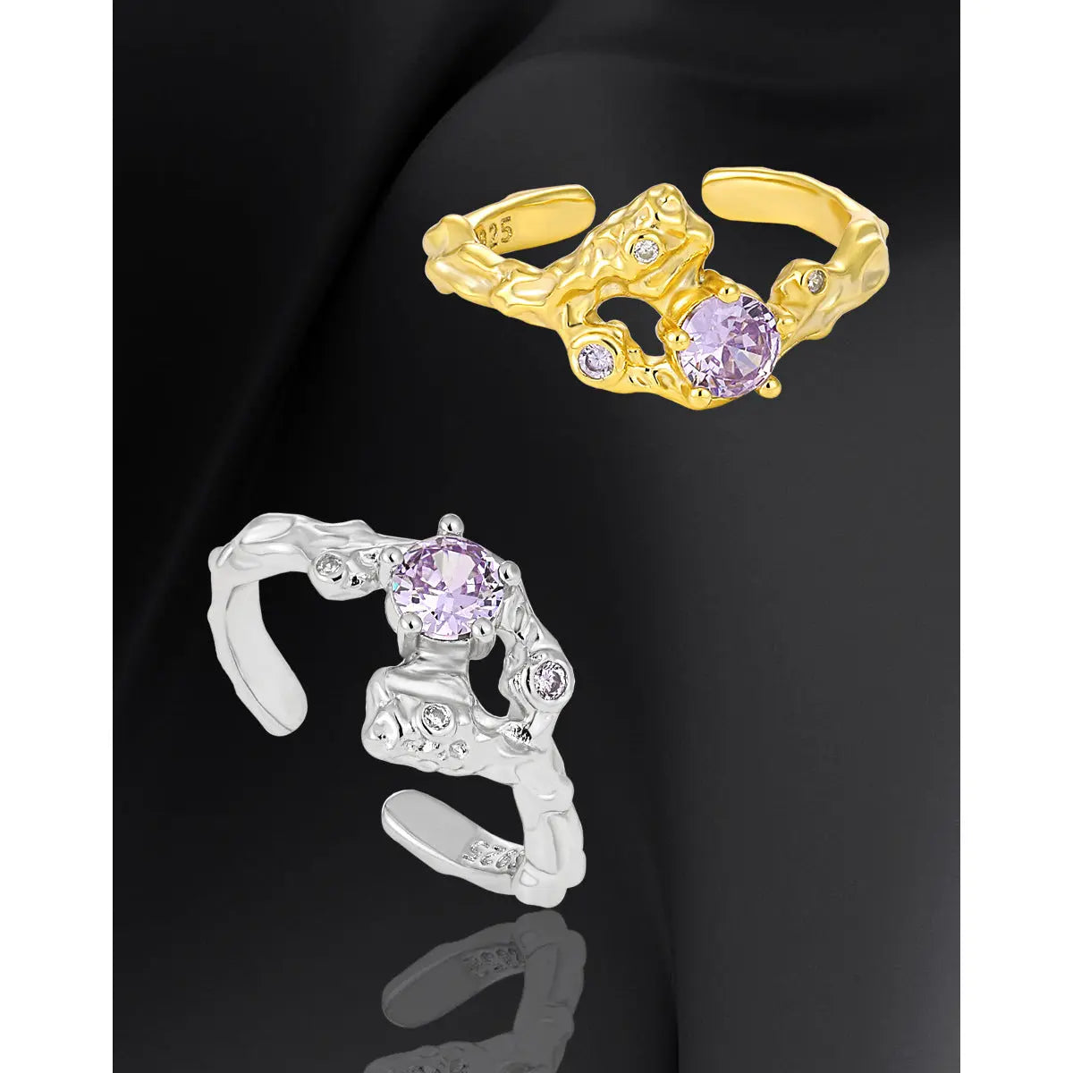 LILAC DREAM ZIRCON SILVER RING - OPHRASTUDIO