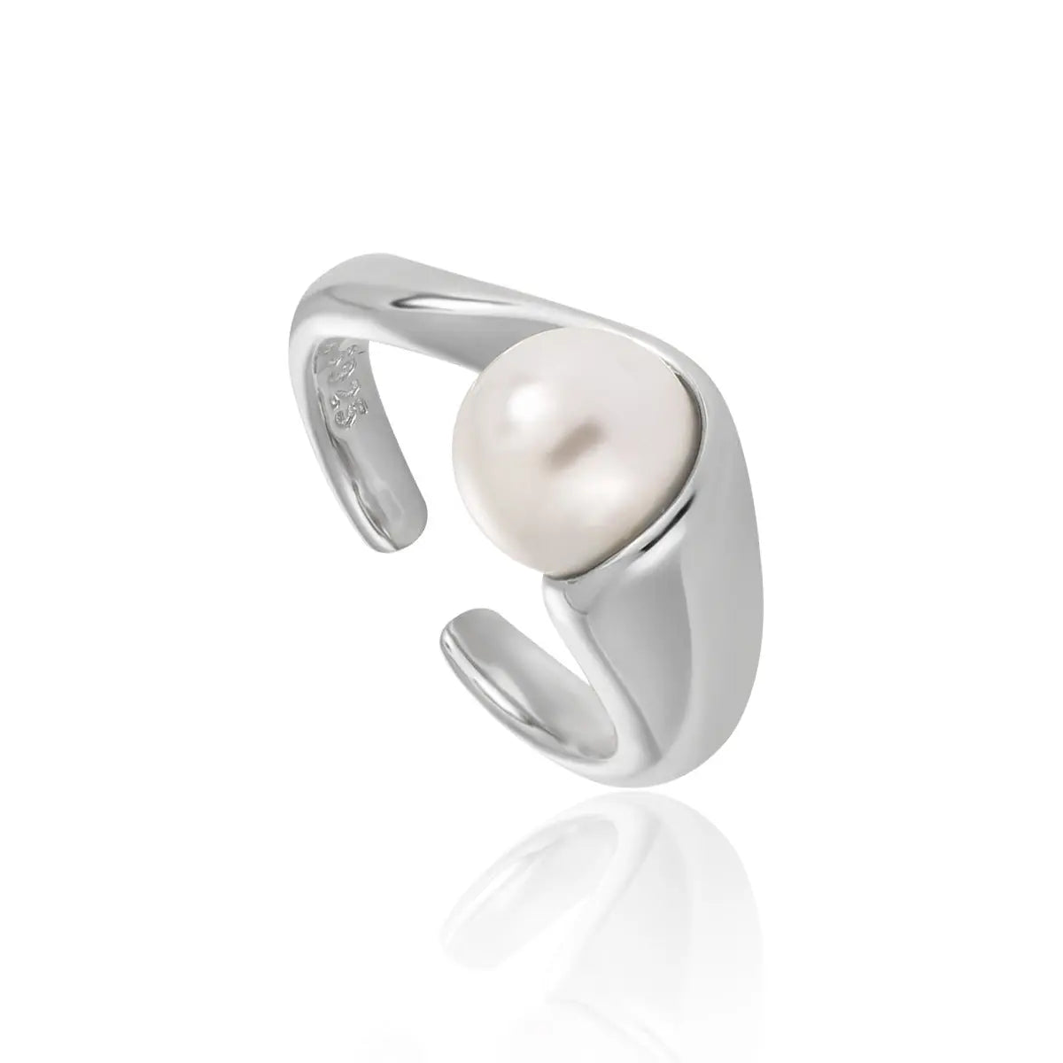 GEOMETRIC GLOSSY PEARL RING - OPHRASTUDIO