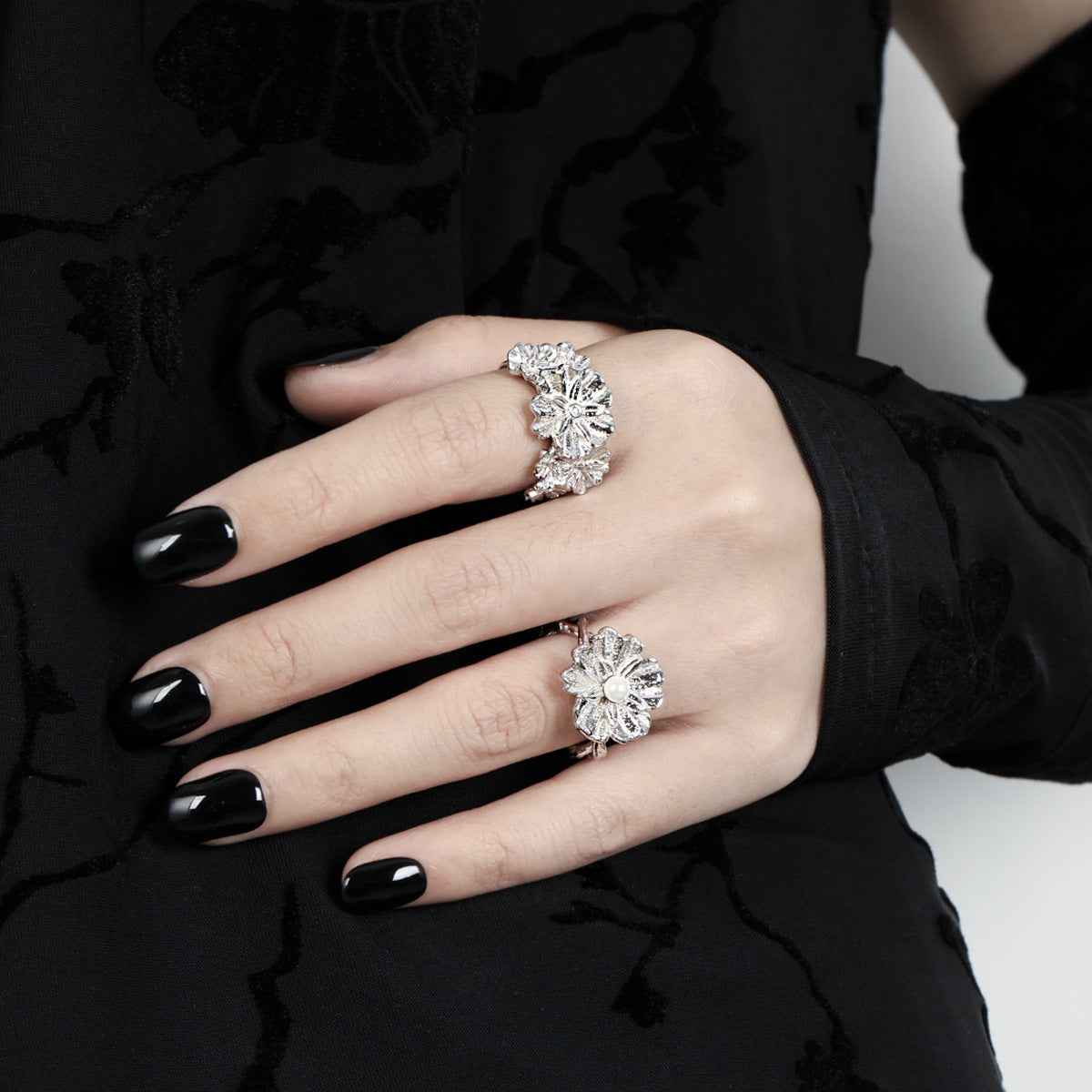 Blossom's Flower Silver Statement Ring