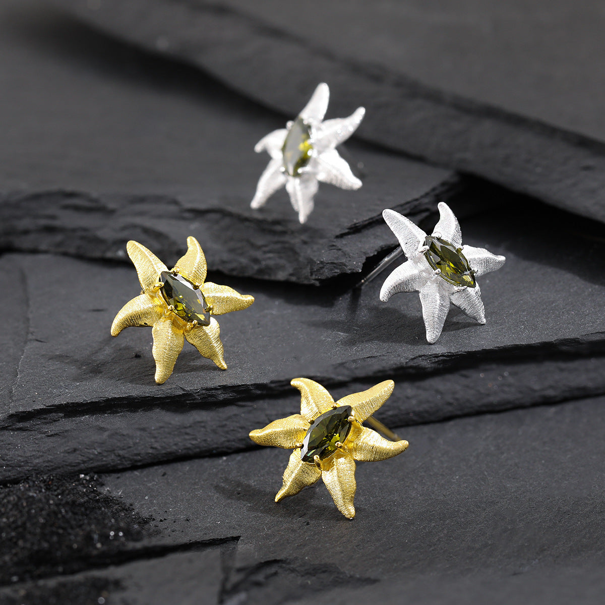 Olivine Starfish Stud Earrings OPHRASTUDIO
