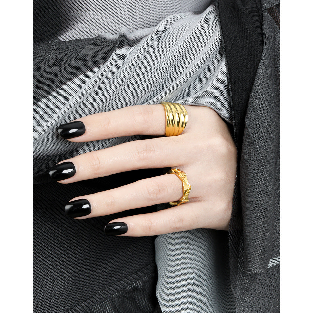 MARISSA'S MULTI-LAYER WAVE SILVER RING - OPHRASTUDIO