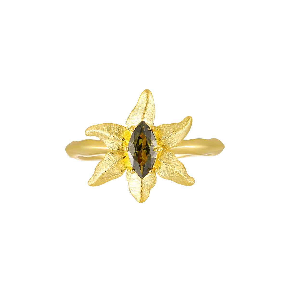 Peridot Starfish Statement Ring