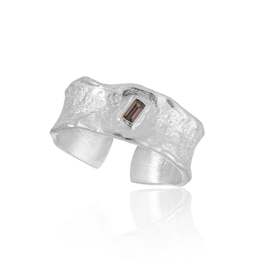 Sculpted Edge Baguette Zirconia Statement Ring OPHRASTUDIO