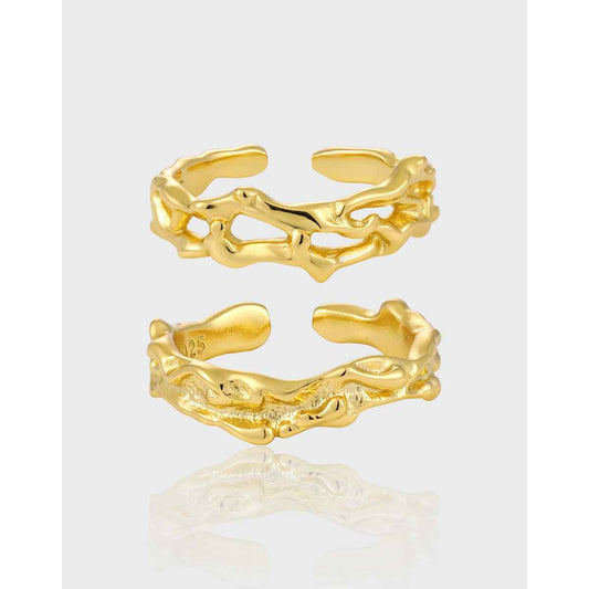 Cinderella's Charm Lava Texture Silver Stacking Ring